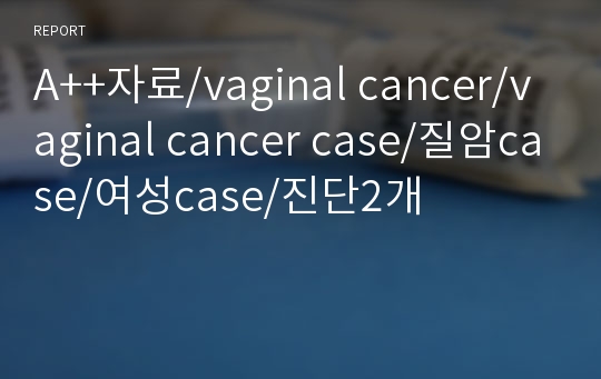 A++자료/vaginal cancer/vaginal cancer case/질암case/여성case/진단2개