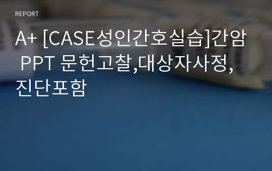 A+ [CASE성인간호실습]간암 PPT 문헌고찰,대상자사정,진단포함