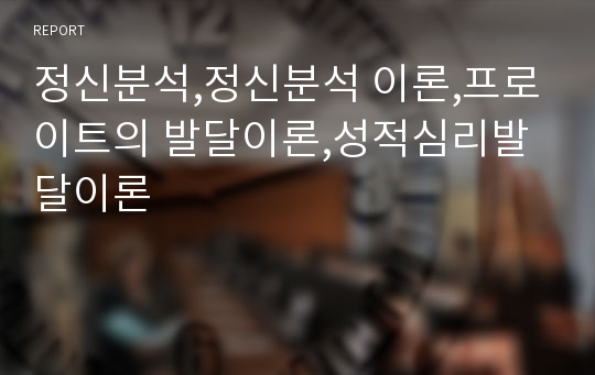 정신분석,정신분석 이론,프로이트의 발달이론,성적심리발달이론