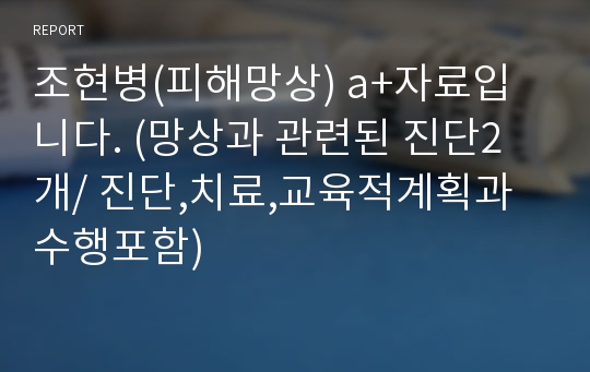 조현병(피해망상) a+자료입니다. (망상과 관련된 진단2개/ 진단,치료,교육적계획과 수행포함)