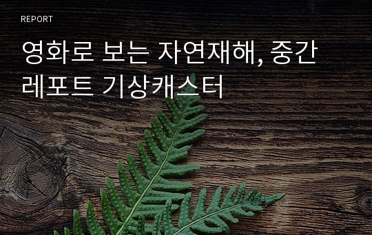 영화로 보는 자연재해, 중간레포트 기상캐스터