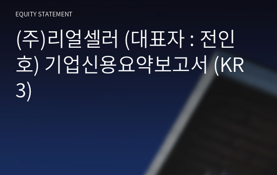 (주)리얼셀러 기업신용요약보고서 (KR3)