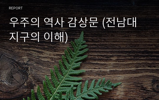 우주의 역사 감상문 (전남대 지구의 이해)