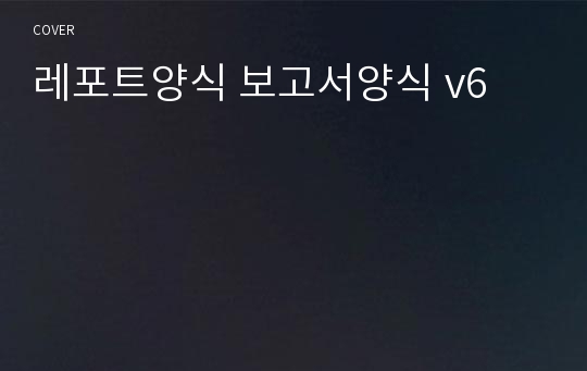 레포트양식 보고서양식 v6