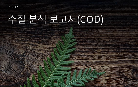 수질 분석 보고서(COD)