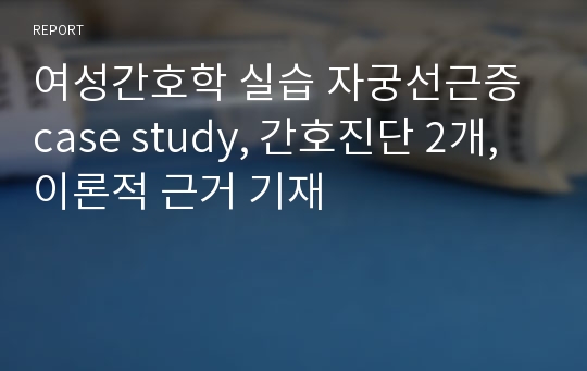 여성간호학 실습 자궁선근증 case study, 간호진단 2개, 이론적 근거 기재