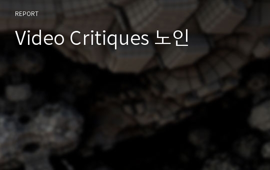 Video Critiques 노인