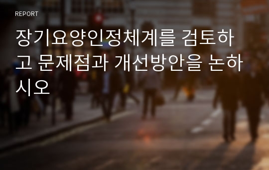 장기요양인정체계를 검토하고 문제점과 개선방안을 논하시오