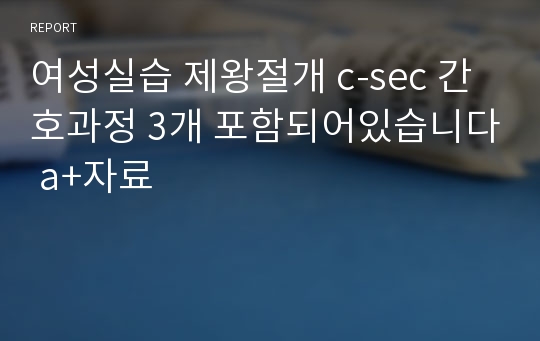 여성실습 제왕절개 c-sec 간호과정 3개 포함되어있습니다 a+자료