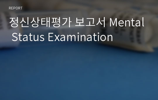 정신상태평가 보고서 Mental Status Examination