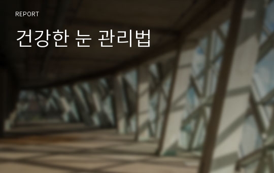 건강한 눈 관리법