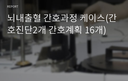 뇌내출혈 간호과정 케이스(간호진단2개 간호계획 16개)