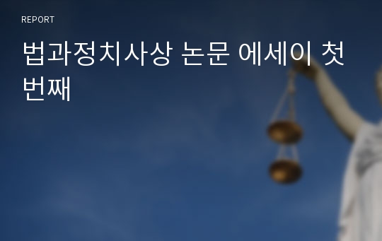 법과정치사상 논문 에세이 첫번째