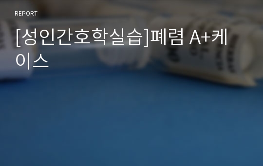 [성인간호학실습]폐렴 A+케이스