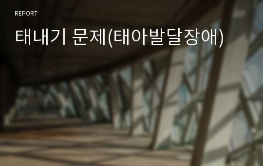 태내기 문제(태아발달장애)