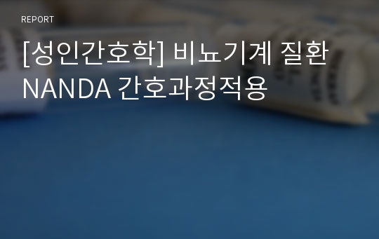 [성인간호학] 비뇨기계 질환 NANDA 간호과정적용