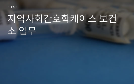 지역사회간호학케이스 보건소 업무