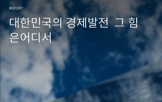 대한민국의 경제발전  그 힘은어디서