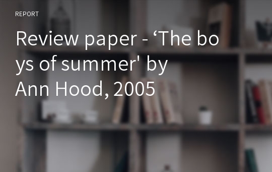 Review paper - ‘The boys of summer&#039; by Ann Hood, 2005