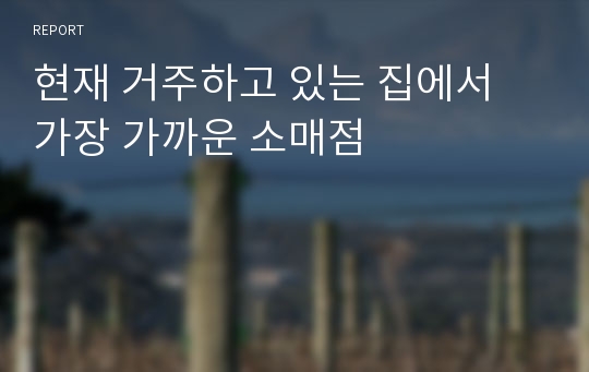 현재 거주하고 있는 집에서 가장 가까운 소매점