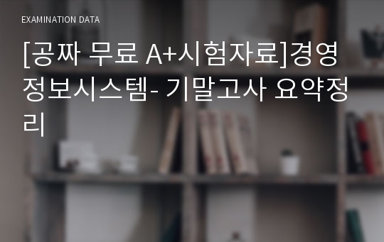 [공짜 무료 A+시험자료]경영정보시스템- 기말고사 요약정리