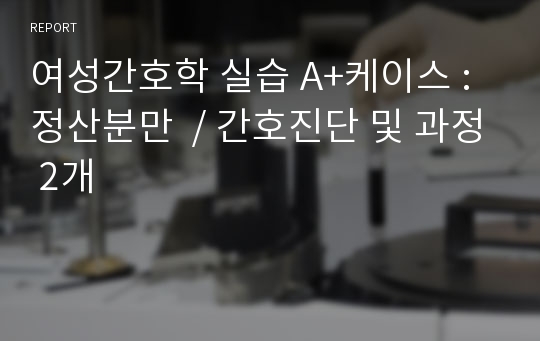 여성간호학 실습 A+케이스 : 정산분만  / 간호진단 및 과정 2개