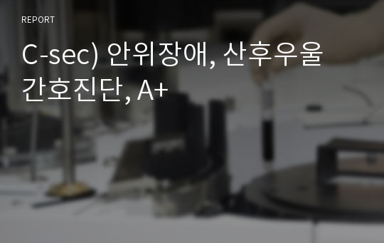 C-sec) 안위장애, 산후우울 간호진단, A+