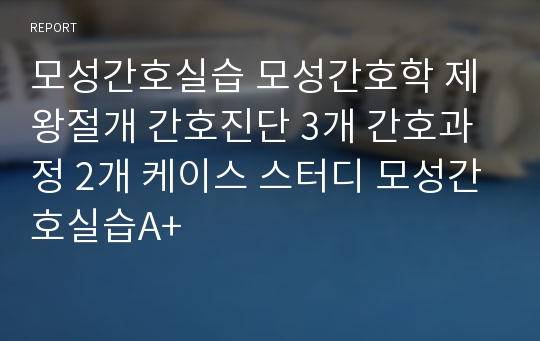 모성간호실습 모성간호학 제왕절개 간호진단 3개 간호과정 2개 케이스 스터디 모성간호실습A+