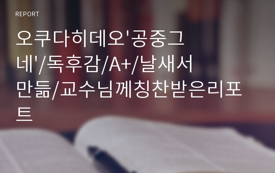 오쿠다히데오&#039;공중그네&#039;/독후감/A+/날새서만듦/교수님께칭찬받은리포트