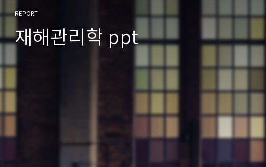 재해관리학 ppt