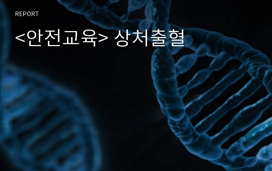 &lt;안전교육&gt; 상처출혈