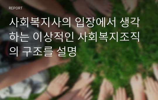 사회복지사의 입장에서 생각하는 이상적인 사회복지조직의 구조를 설명