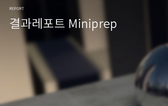 결과레포트 Miniprep