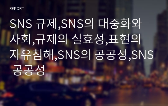 SNS 규제,SNS의 대중화와 사회,규제의 실효성,표현의 자유침해,SNS의 공공성,SNS 공공성