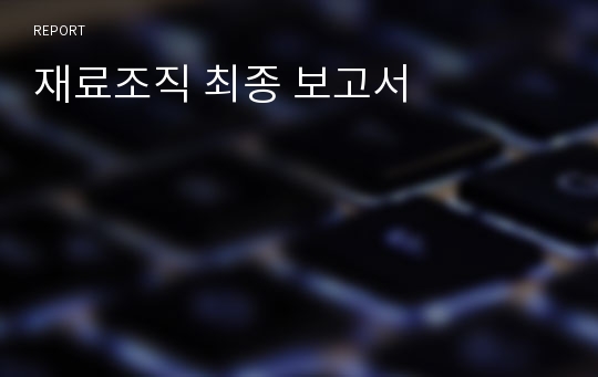 재료조직 최종 보고서