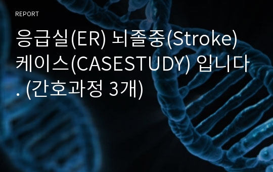 응급실(ER) 뇌졸중(Stroke) 케이스(CASESTUDY) 입니다. (간호과정 3개)