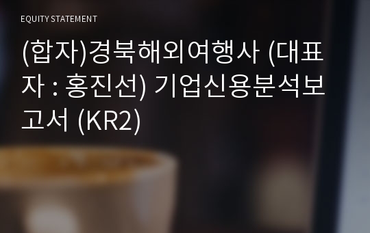 (합자)경북해외여행사 기업신용분석보고서 (KR2)