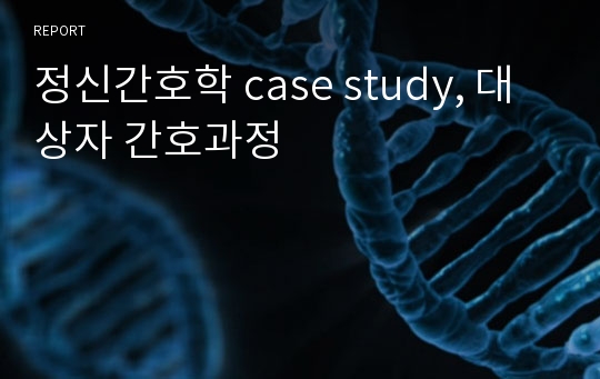 정신간호학 case study, 대상자 간호과정