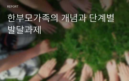 한부모가족의 개념과 단계별 발달과제