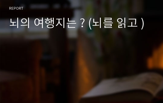 뇌의 여행지는 ? (뇌를 읽고 )