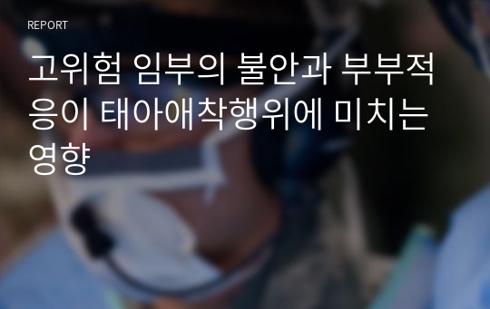 고위험 임부의 불안과 부부적응이 태아애착행위에 미치는 영향