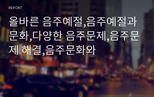 올바른 음주예절,음주예절과 문화,다양한 음주문제,음주문제 해결,음주문화와