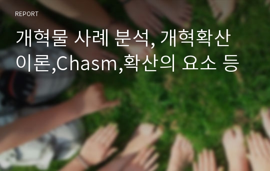 개혁물 사례 분석, 개혁확산이론,Chasm,확산의 요소 등