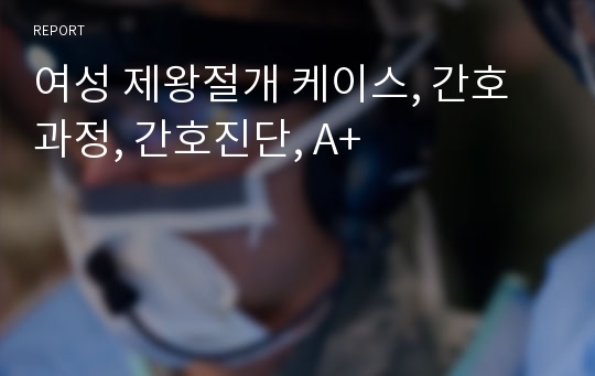 여성 제왕절개 케이스, 간호과정, 간호진단, A+