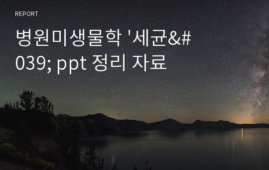 병원미생물학 &#039;세균&#039; ppt 정리 자료