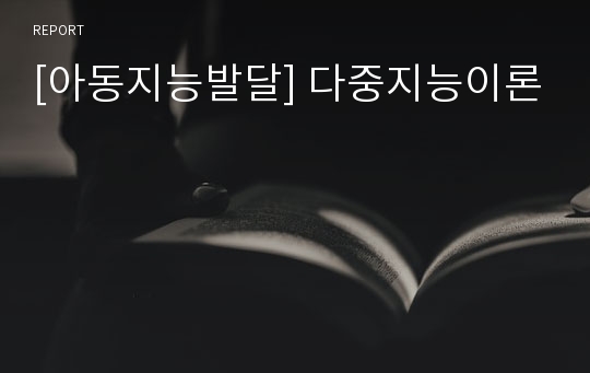 [아동지능발달] 다중지능이론