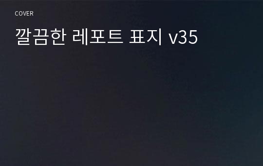 깔끔한 레포트 표지 v35