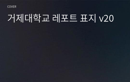 거제대학교 레포트 표지 v20