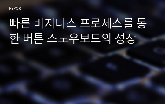 빠른 비지니스 프로세스를 통한 버튼 스노우보드의 성장