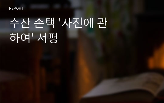 수잔 손택 &#039;사진에 관하여&#039; 서평